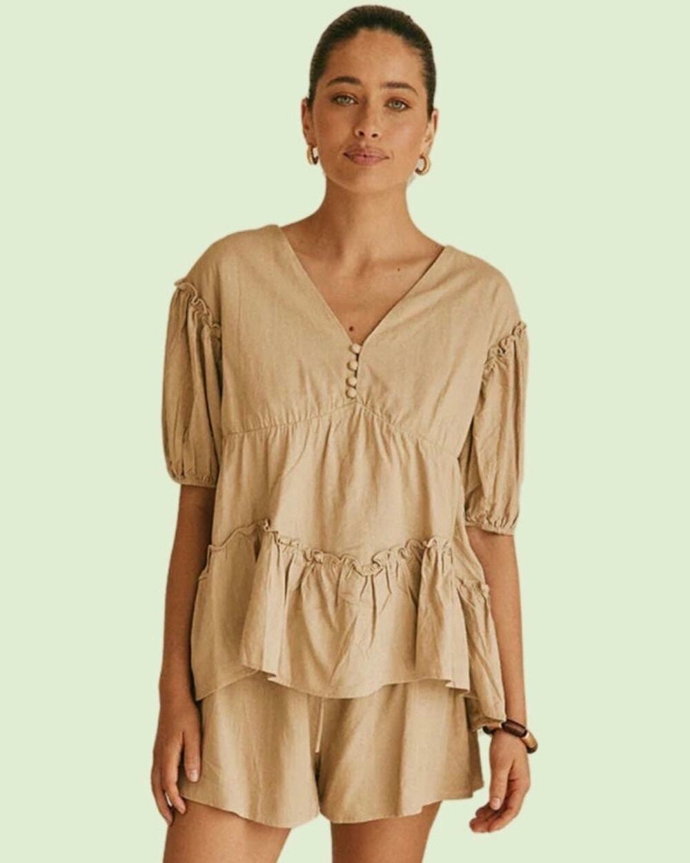 SABO Lyon Top Women’s XS Tan Beige
